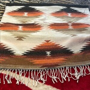 Geometric Orange and Brown Decor Accents